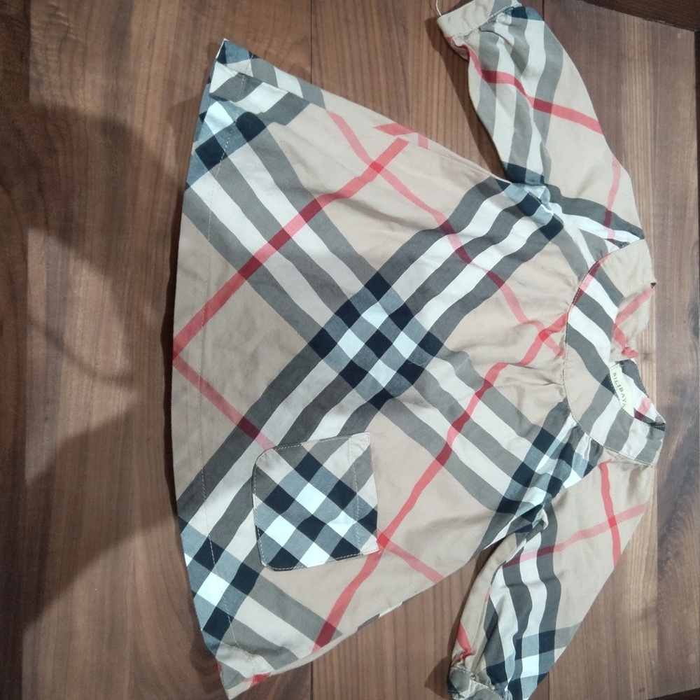 Bilibaya designer inspired plaid baby dress tunic Size 3 and hair clips UPDATED